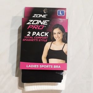 Brand New Womens Sports Bra 2 Packs 1Black/1White